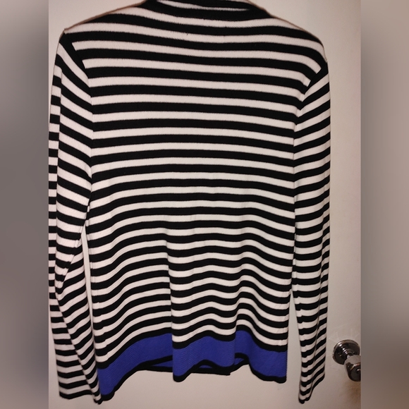 Jones New York double breasted sweater jacket size medium NWT Navy & White - Picture 5 of 7